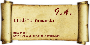 Illés Armanda névjegykártya